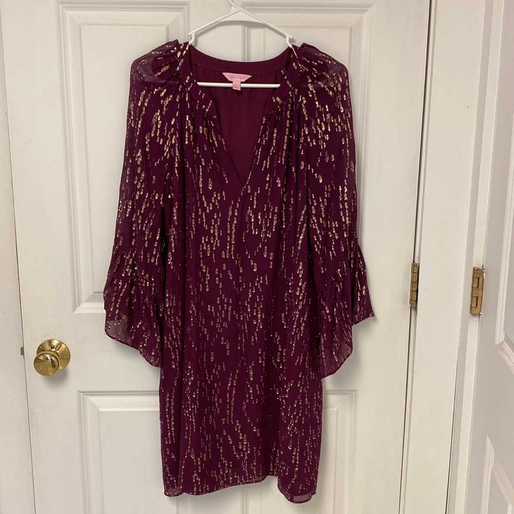 Lilly Pulitzer Matilda Silk Metallic Tunic Dress